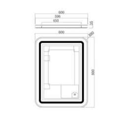 Royal Bathrooms Avenza 600 X 800mm Brushed Brass Frontlit Led Cabinet Illuminated Bathroom Mirror With Demister Pad & Touch Sensor - thumbnail 6