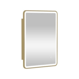 Royal Bathrooms Avenza 600 X 800mm Brushed Brass Frontlit Led Cabinet Illuminated Bathroom Mirror With Demister Pad & Touch Sensor - thumbnail 5