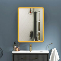 Royal Bathrooms Avenza 600 X 800mm Brushed Brass Frontlit Led Cabinet Illuminated Bathroom Mirror With Demister Pad & Touch Sensor - thumbnail 2