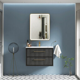 Royal Bathrooms Avenza 600 X 800mm Brushed Brass Frontlit Led Cabinet Illuminated Bathroom Mirror With Demister Pad & Touch Sensor - thumbnail 3
