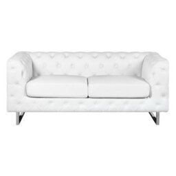 Beliani Sofa 2 Seater Vissland Faux Leather White - thumbnail 1