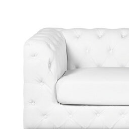 Beliani Sofa 2 Seater Vissland Faux Leather White - thumbnail 6