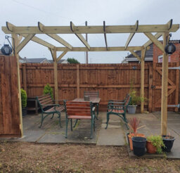 "NLC(DRIFFIELD)LIMITED Nlc Wooden Pergola 3M X 2.4M (9'10"" X 7'10"") With Tanalised Timber" - thumbnail 2