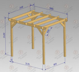 "NLC(DRIFFIELD)LIMITED Nlc Wooden Pergola 3M X 2.4M (9'10"" X 7'10"") With Tanalised Timber" - thumbnail 8