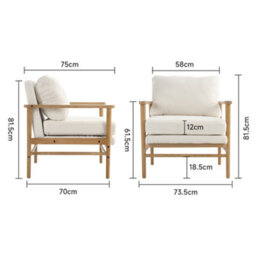 Darphe Teddy Bear Fur Wooden Armchair For Home - thumbnail 5
