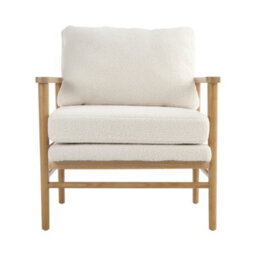 Darphe Teddy Bear Fur Wooden Armchair For Home - thumbnail 2