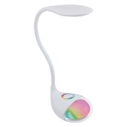 Stylish White Plastic Touch Table Lamp With Dimmable Led Bulb - thumbnail 1
