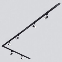 Litecraft Harlem Black 6 Head 3M Long L Shape Kitchen Ceiling Light With Led Bulbs - thumbnail 2