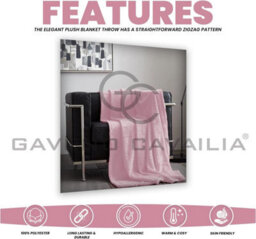 Gc Gaveno Cavailia Hug Wave Fling Throw 200X240 Blush Pink Fluffy Soft And Cosy Blankets For Sofa Bed - thumbnail 3