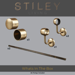 Stiley Living Ebony Wood Stair Handrail Kit, Internal Wooden Banister Rail, Wall Mounted With Brackets & Fixings, Easy Fit, 2.4M - thumbnail 3