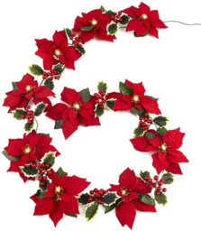 Amorly 2M 10Led Christmas Poinsettia Flower String Lights,  Fairy Lights Poinsettia Berries, For Xmas Wreath Home Holiday Decor - thumbnail 5