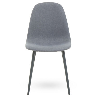 Orsina Dining Chair With Grey Powder Legs, Easy To Clean Velvet Accent Chair, High-Back Comfy Armchair - image 1