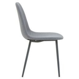 Orsina Dining Chair With Grey Powder Legs, Easy To Clean Velvet Accent Chair, High-Back Comfy Armchair - thumbnail 3