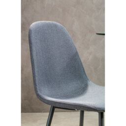 Orsina Dining Chair With Grey Powder Legs, Easy To Clean Velvet Accent Chair, High-Back Comfy Armchair - thumbnail 6