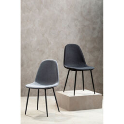 Orsina Dining Chair With Grey Powder Legs, Easy To Clean Velvet Accent Chair, High-Back Comfy Armchair - thumbnail 8