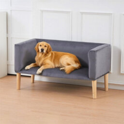 Luxury Living Luxury Velvet Feel Dog Sofa Elegant Large Pet Couch - thumbnail 3