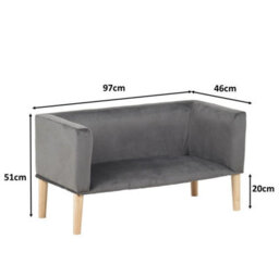 Luxury Living Luxury Velvet Feel Dog Sofa Elegant Large Pet Couch - thumbnail 7