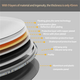 Luvodi 500X700mm Large Oval Led Bathroom Mirror Vertical Vanity Touch Mirror Demister Heat Pad - thumbnail 8