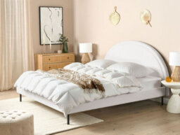 Beliani Bed Boucle Margut 180 X 200 Cm (Eu Super King) White - thumbnail 2