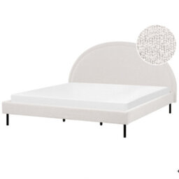 Beliani Bed Boucle Margut 180 X 200 Cm (Eu Super King) White - thumbnail 1