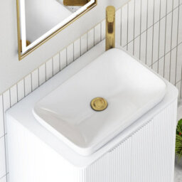 Royal Bathrooms Avenza 600mm Matte White Wall Hung Bathroom Countertop Vanity Unit 1 Drawer With Qubix Basin - thumbnail 7
