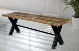 Buttercup Farm Kerela Bench - Mango Wood/iron - L44 X W160 X H45 Cm - Mango Pp Saw Finish