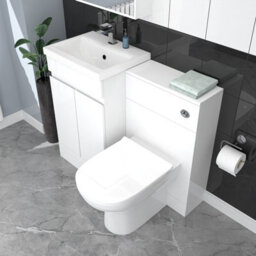Nes Home White Freestanding Pvc 500mm 2 Doors Vanity & Wc Unit & Btw Toilet - thumbnail 4