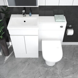 Nes Home White Freestanding Pvc 500mm 2 Doors Vanity & Wc Unit & Btw Toilet - thumbnail 3