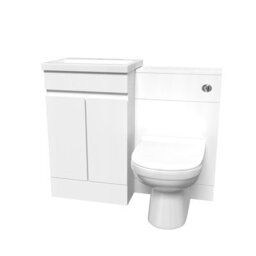Nes Home White Freestanding Pvc 500mm 2 Doors Vanity & Wc Unit & Btw Toilet - thumbnail 6
