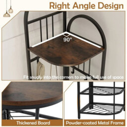 4 Tier Coat Rack 180Cm Tall Entryway Shoes Shelf Organizer Brown - thumbnail 3