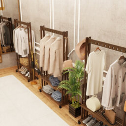Fativo 166Cm Hall Tree Hat And Coat Stand Entryway Hallway 2 Shoe Rack Shelves With Wheels - thumbnail 9