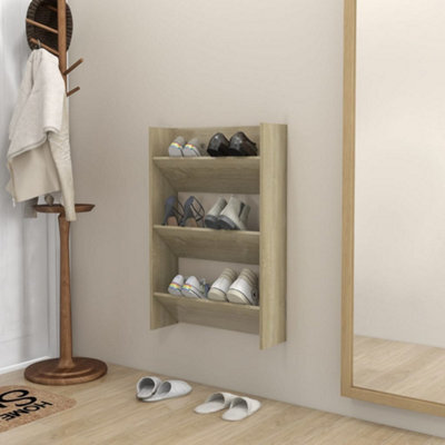 Berkfield Wall Shoe Cabinet Sonoma Oak 60X18X90 Cm Engineered Wood - image 1