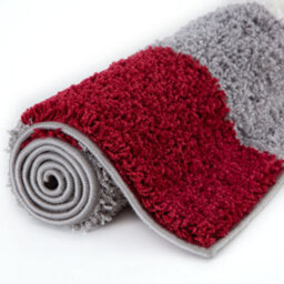 The Rugs Red Grey And Ivory Soft Checkerboard Design Fluffy Shaggy Rugs And Runners High Pile Living Room Kitchen Hallway 381 - thumbnail 5
