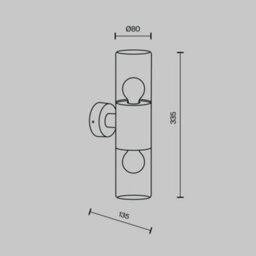 Luminosa Lighting Luminosa Amas Outdoor Up Down Wall Lamp Graphite Ip54 2Xe27 - thumbnail 3