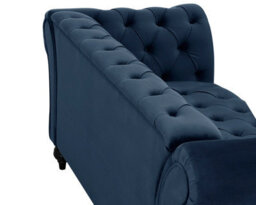 Home Detail Chesterfield Velvet Fabric 3 Seater Sofa, Midnight Blue - thumbnail 4