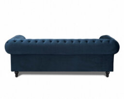 Home Detail Chesterfield Velvet Fabric 3 Seater Sofa, Midnight Blue - thumbnail 3