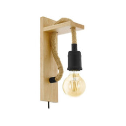 Stylish Led Wall Light With Modern Wood And Rope Design For Home Decor - thumbnail 1