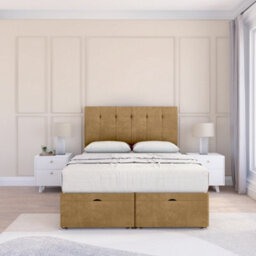 "Sloomy Highbury Mink Plush 4Ft6 Ottoman Bed End Opening With Sprung Memory Mattress & 26"" Headboard-Double" - thumbnail 2