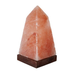 Orsina Nepal Obelisk Salt Lamp, Hand-Carved Himalayan Rock Salt With Natural Glow, Wooden Base Enhances Rustic - thumbnail 3