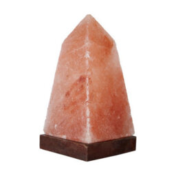 Orsina Nepal Obelisk Salt Lamp, Hand-Carved Himalayan Rock Salt With Natural Glow, Wooden Base Enhances Rustic - thumbnail 2