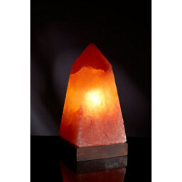 Orsina Nepal Obelisk Salt Lamp, Hand-Carved Himalayan Rock Salt With Natural Glow, Wooden Base Enhances Rustic - thumbnail 4