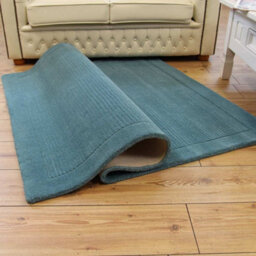 Teal Simple And Stylish Wool Handmade Modern Plain Rug For Living Room And Bedroom-68 X 240Cm (Runner) - thumbnail 2