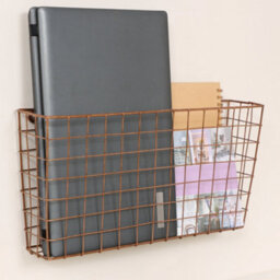 Dibor Copper Wall Mounted Magazine Newspapers Storage Basket