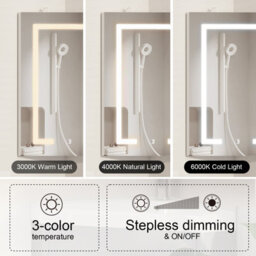 Keepreaper Corner Bathroom Mirror Cabinet With Led Light And Electricity Wall Mounted 40 X 60 Cm Ip44 - thumbnail 6