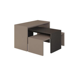 Fwstyle Scratch Resistant Nest Of 3 Tables Anthracite & Mocha Grey Living Room - thumbnail 4