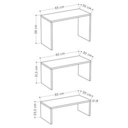 Fwstyle Scratch Resistant Nest Of 3 Tables Anthracite & Mocha Grey Living Room - thumbnail 5