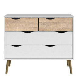 Wyld Haus Sapporo 4-Drawer Chest In White And Natural Oak - thumbnail 8