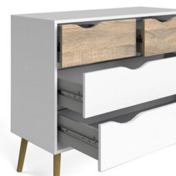 Wyld Haus Sapporo 4-Drawer Chest In White And Natural Oak - thumbnail 4