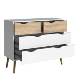 Wyld Haus Sapporo 4-Drawer Chest In White And Natural Oak - thumbnail 3