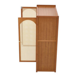 7 Tiers Shoe Cabinet Storage Organizer 2 Arch Rattan Door Cupboard Bamboo - thumbnail 6